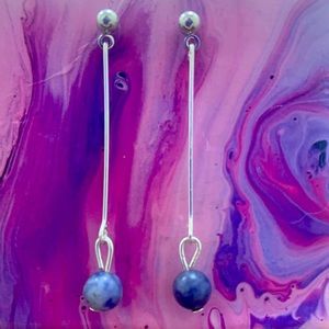 Sodalite handmade earrings. NICKEL FREE - HYPOALLERGENIC